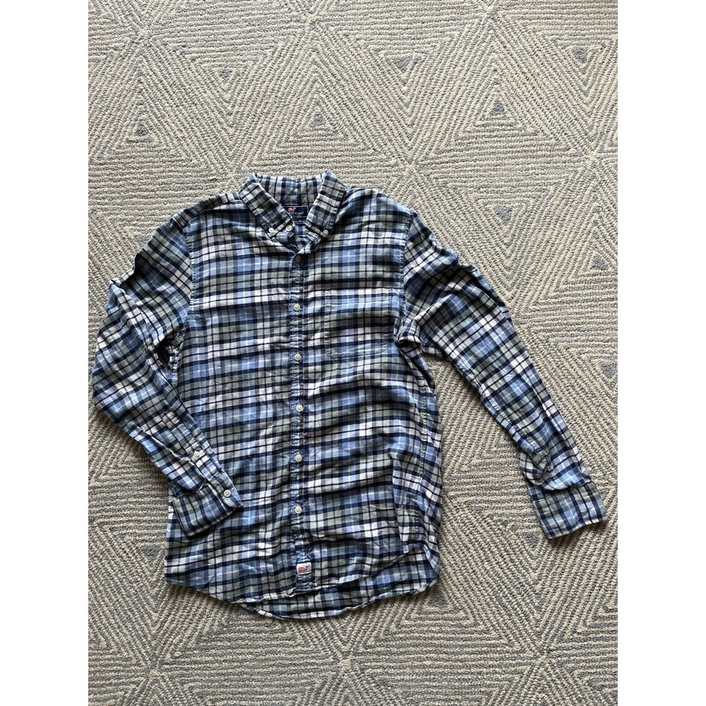 Vineyard Vines Slim Fit Murray Long Sleeve Button Shirt - Blue/Green/White - Sma